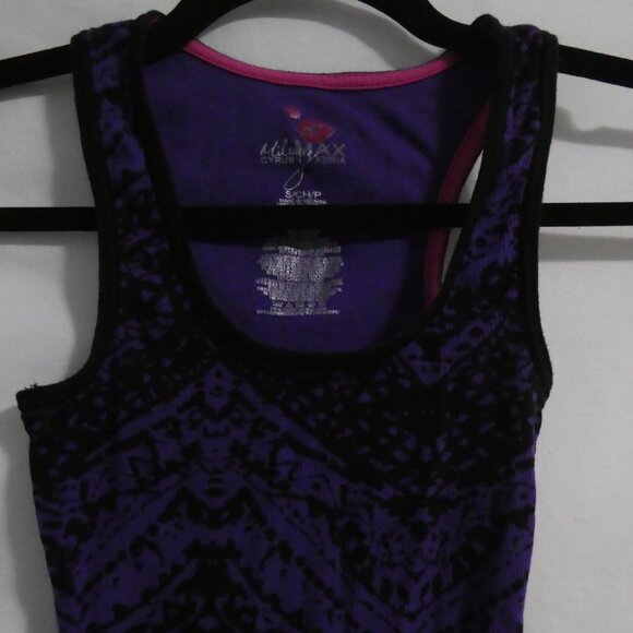 MILEY CYRUS & MAX AZRIA | small | Purple and Black Ribbed Tank Top - Picture 4 of 16